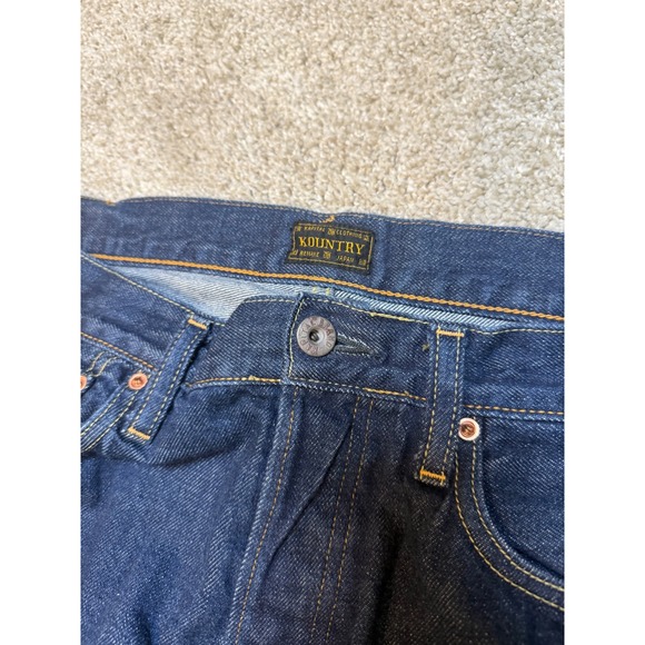 Kapital Okagilly Bone Denim Jeans Raw Indigo Size 36 - Picture 3 of 5